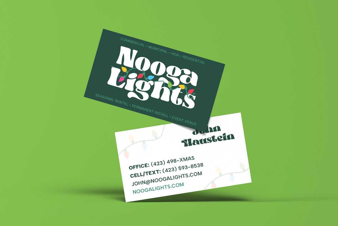 NoogaLights branding business cards