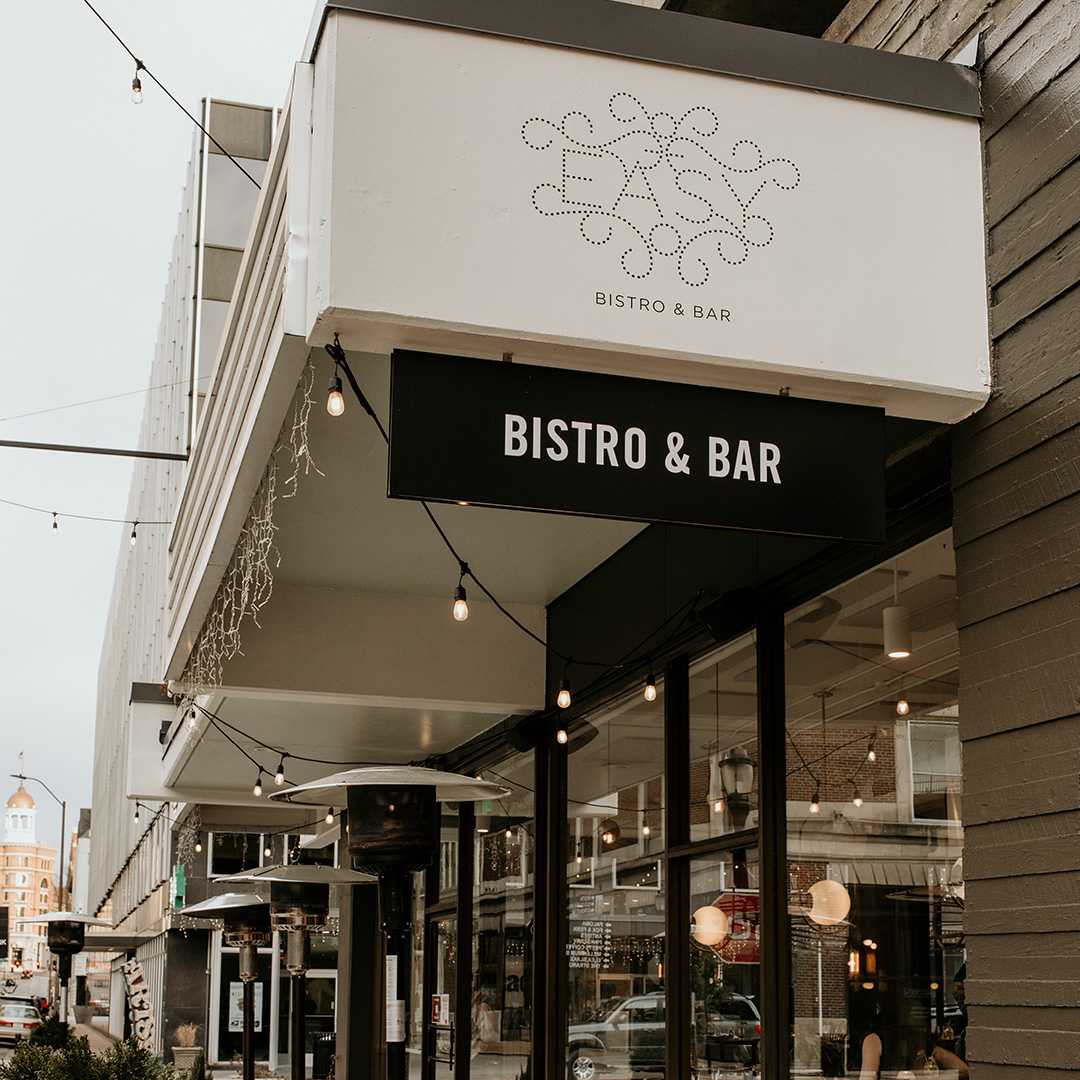 An exterior shot of Easy Bistro's awning. Photo is from our chattanooga photography marketing package.