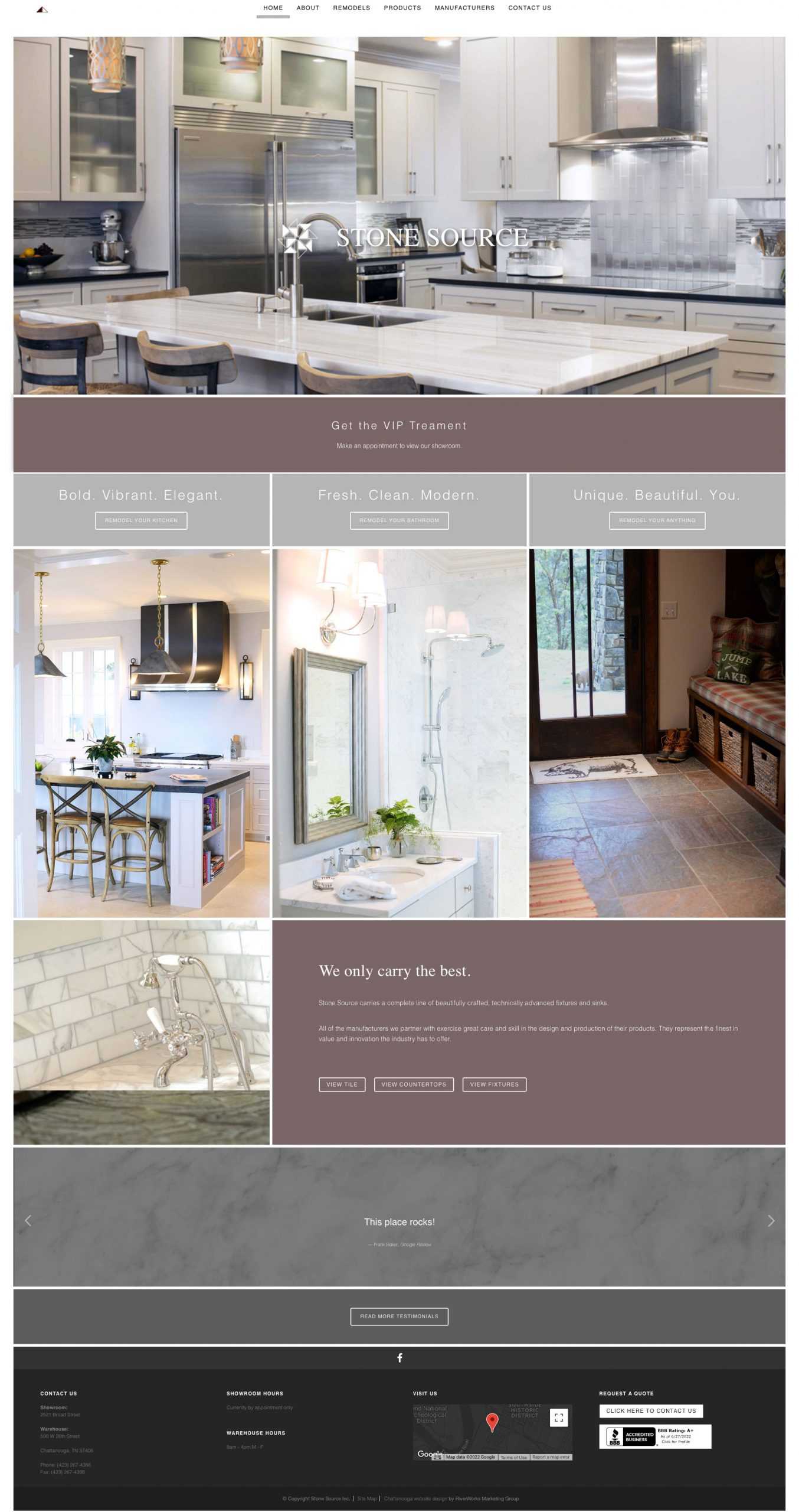 Stone Source Website home page