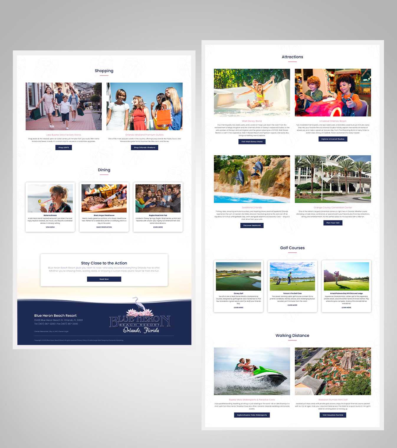 Blue Heron Beach Resort Web Design