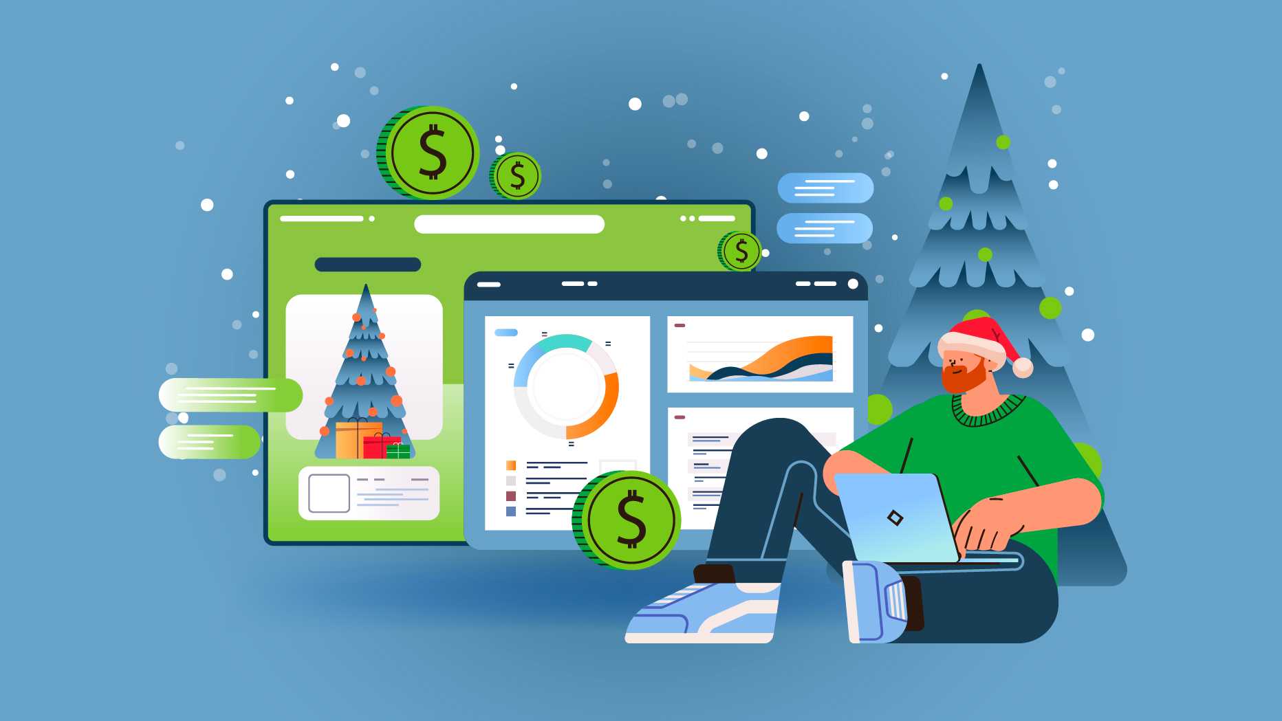 A graphic with the text “holiday marketing tips”